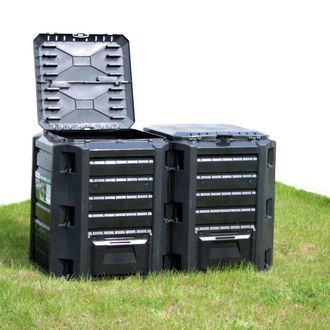 vidaXL Compostador De Jard&iacute;n Negro 1200 L Vidaxl