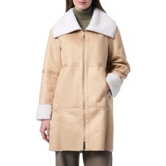 Bernardo Faux Leather & Faux Fur Reversible Coat in Tan/Cream at Nordstrom Rack, Size Xx-Large