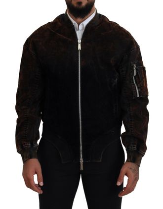 Dsquared2 Dsquared&sup2; Cotton Bomber Zipper Pocket Sleeves Mens Jacket (Pre-Owned)