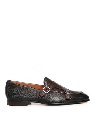 Doucal's Leather Double-Buckle Loafer