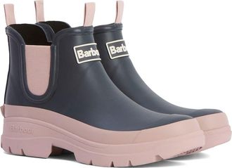 Barbour Nimbus Waterproof Chelsea Rain Boot in Dusky Grey/Gardenia Pink at Nordstrom, Size 10