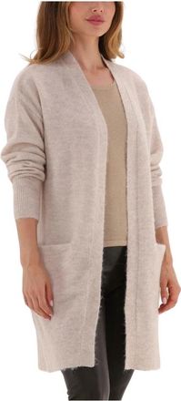 Selected Lulu New Long Cardigan B - Dames - Vesten - Beige - S - Truien & Vesten