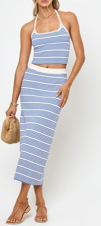 L*Space Ravello Stripe Rib Cover-Up Skirt in Outer Banks Stripe at Nordstrom, Size X-Small