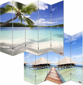 Hhg Hhg - Nunca Usado] Biombo Separador De Ambientes M68, 180x200cm, Playa