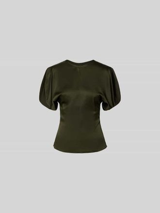 Victoria Beckham Blusenshirt mit Rundhalsausschnitt in Oliv, Gr&ouml;&szlig;e XS/S