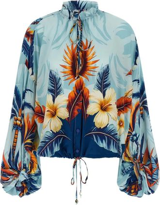 F.R.S. For Restless Sleepers Archilo blouse met bloemenprint en ruches - Blauw