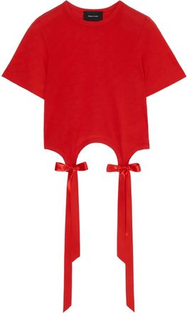 Simone Rocha T-shirt Easy con fiocco - Rosso