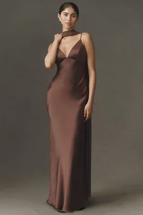 BHLDN Brigid Chiffon Cape Maxi Dress