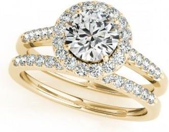 Allurez Halo Round Diamond Engagement Ring 14k Yellow Gold (1.61ct)