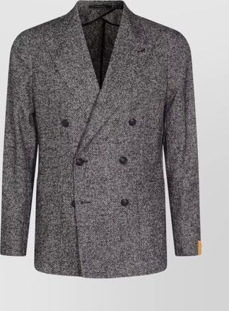 Tagliatore textured fabric double-breasted front pockets notch lapel