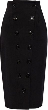 Alaia Black Elastane Midi Womens Skirt
