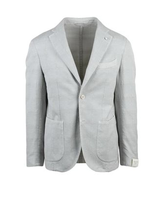 L.B.M. 1911 Light Grey Cotton Linen Polyamide Blazer Jacket