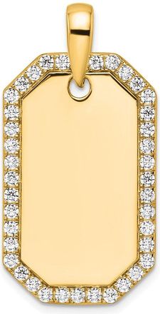 Diamond2Deal 14k Gold Lab Grown Diamond Dog Tag Pendant (1ct, VS, D-E)