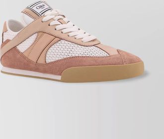Chloé leather sneakers featuring mesh inserts