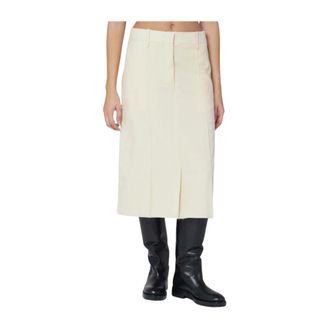 Jil Sander Midi Skirts, female, Beige, M, Pleated Skirts