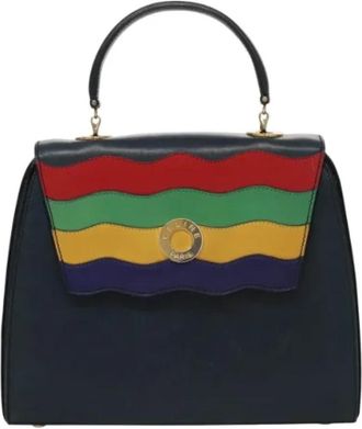 Celine Tweedehands leren handtassen - Dames - Vintage Handtas - Blauw - ONE Size - Leer - Vintage