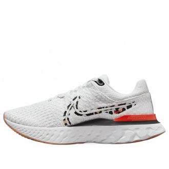 Nike Womens React Infinity Run Flyknit 3 Sneakers In Platinum Tint/orange/black/metallic Summit White