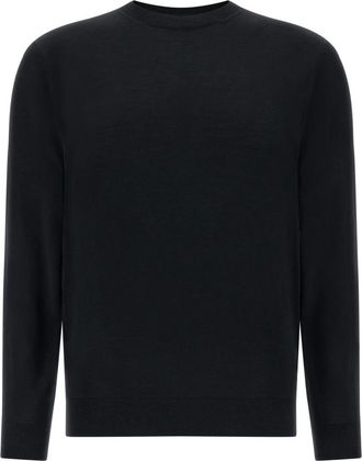 Boggi Milano Truien & Vesten, Heren, Zwart, XL, Wol, Superfijne Merinowol Ronde Hals Trui