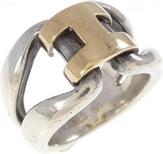 Herm&egrave;s Silver Band Ring (Pre-Owned)