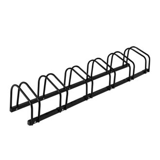 Relaxdays Relaxdays Soporte Bicicletas Suelo, Para 6 Bicis, Neum&aacute;ticos Hasta 60 Mm, Met&aacute;lico, Garaje, Aparcabicicletas, Negro