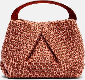 Dries Van Noten Woven raffia-effect top-handle bag