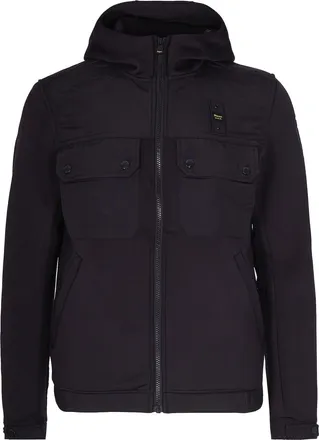 Blauer Scuba Fabric Black Jacket With Hood