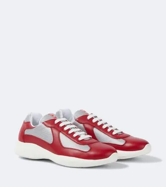 Prada Americas Cup leather-trimmed sneakers