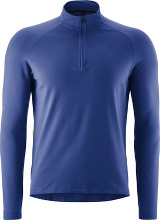 Gonso Radtrikot GONSO Essential Jersey Longsleeve M, Herren, Gr. XXL, jeansblau, 86% Polyester; 14% Elastan, hoch geschlossener Ausschnitt, Trikots Radtriko
