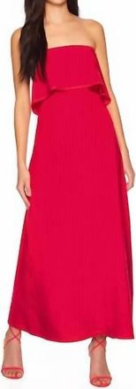 Susana Monaco Strapless Overlay Slit Dress In Hibiscus