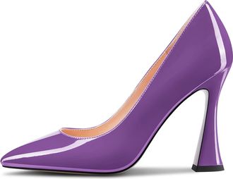 Castamere Women Stiletto High Heel Pointed Toe Slip-on Pumps Court Shoe Sexy Dress Classic 10 CM Heels Purple 5 UK