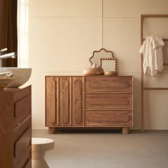 Tikamoon Mueble de almacenamiento de acacia maciza 120 cm