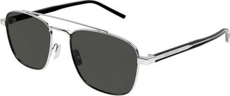 Saint Laurent SL 665 Zonnebril - unisex - Zonnebrillen - Grijs - 56 MM - Accessoires