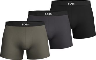 HUGO BOSS Boxershorts van polykatoen voor heren (set van 3) (Antraciet/Groen/Marineblauw)