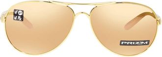 Oakley Feedback Prizm Rose Gold Polarized Pilot Ladies Sunglasses OO4079 407937 59
