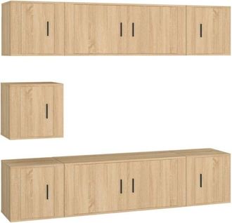 vidaXL Vidaxl - 7 Piece tv Cabinet Set Sonoma Oak Engineered Wood
