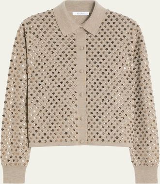 Max Mara Ragno Sequin-Embellished Wool Cardigan