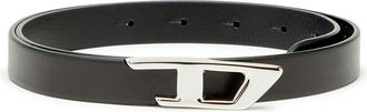 Diesel 2 cm leather belt with metal D buckle - Belts - Woman - Black