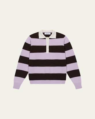 SPRWMN Striped Cashmere Polo Sweater