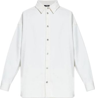 Balmain Casual Overhemd - Heren - Casual Overhemden - Wit - L - Leer - Overhemden