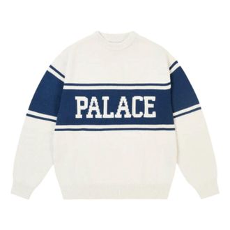 Palace College Stripe Knit White P30KW046