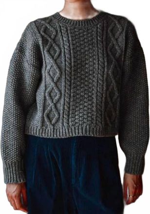 L'Envers Paola Cable Sweater In Ash Grey