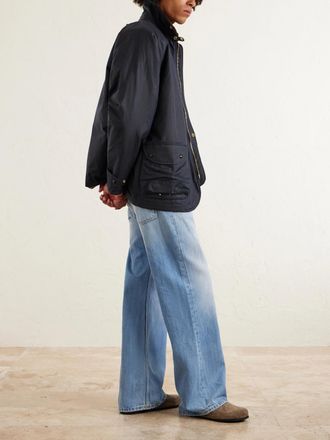 Drake's Padded Corduroy-Trimmed Waxed-Cotton Jacket