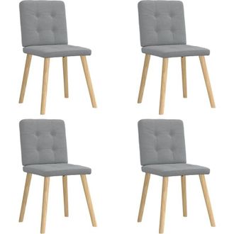vidaXL Vidaxl - Sillas De Comedor 4 Unidades Tela Gris Claro