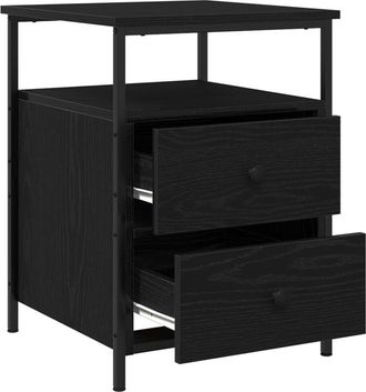 vidaXL Cabinet de Noche con cajón Roble negro 44 x 45 x 60 cm Vidaxl