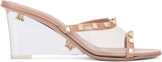 Valentino Garavani Beige Leather Womens Mules