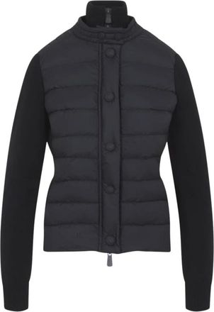 Moncler Cardigan imbottito in misto lana - - Knitwear - Donna - Nero - L