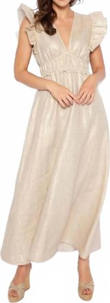 Sail to Sable V-Neck Maxi Dress In Gold