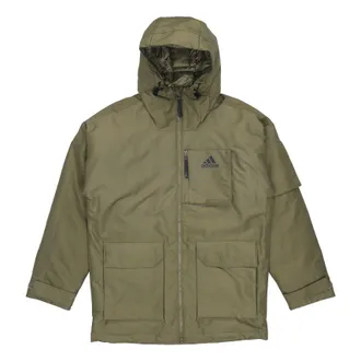 adidas Outdoor Sports hooded down Jacket Olive Green H61734