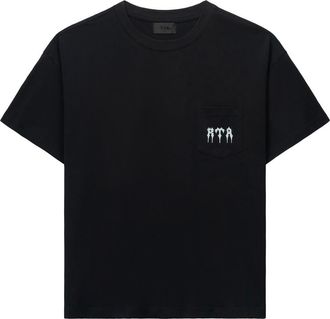 Rta Bastien Graphic Pocket T-Shirt in Black Spiked R at Nordstrom, Size Xxx-Large