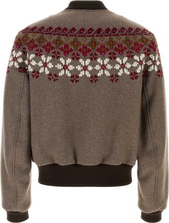 Dries Van Noten Mens Mud Wool Blend Valtor Bomber Jacket Taupe Giacche E Gilet